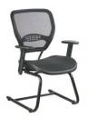 Office Star - Air Grid® Seat and Back Visitor’s Chair with Adjustable Angled Arms and Sled Base