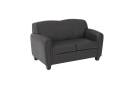 Office Star - Pillar - Espresso Faux Leather Love Seat with Cherry Finish Legs.