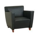 Office Star - Leather Club Chair with Cherry Finish.