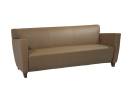 Office Star - Leather Sofa with Cherry Finish.