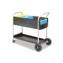 Scoot Mail Cart, One-Shelf, Black/Silver