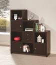 Coaster Asymmetrical Bookshelf with Cube Storage Compartments - Cappuccino
