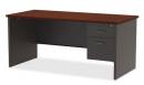 Desks - Home Office - Lorell - Lorell Fortress Modular Steel Single Pedestal Desk 66"wide, Right Ped