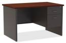 Lorell - Lorell Walnut Laminate Commercial Steel Desk Series Pedestal Desk - 4-Drawer - Image 1