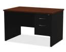 Lorell - Lorell Walnut Laminate Commercial Steel Desk Series Pedestal Desk - 4-Drawer - Image 2