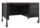 Desks - Straight Desks - Lorell - Lorell Fortress Series Mobile Single Pedestal Teachers Desk 48"