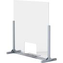 Office Cubicles & Modules - Freestanding Panels  - Lorell - Lorell Removable Shelf Glass Protective Screen