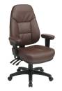 Office Star - Professional Dual Function Ergonomic High Back Leather Chair with Adjustable Padded Arms. Black Eco Leather. - Image 2