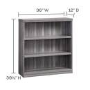 Aberdeen Series 3-Shelf, Bookcase Gray Steel