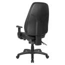 Office Star - Deluxe Multi Function High Back Black Eco Leather Chair with Ratchet Back and 2-Way Adjustable Arms. - Image 3