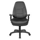 Office Star - Deluxe Multi Function High Back Black Eco Leather Chair with Ratchet Back and 2-Way Adjustable Arms. - Image 5
