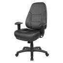 Office Star - Deluxe Multi Function High Back Black Eco Leather Chair with Ratchet Back and 2-Way Adjustable Arms. - Image 6