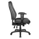 Office Star - Deluxe Multi Function High Back Black Eco Leather Chair with Ratchet Back and 2-Way Adjustable Arms. - Image 8