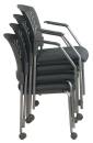 Office Star - Deluxe Stacking Chairs with Titanium Finish - Image 3