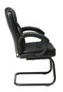 Office Star - BONDED LEATHER VISITORS CHAIR WITH PADDED ARMS AND SLED BASE - Image 2