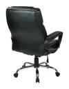 Office Star - Executive Black Eco-Leather Big Mans Chair with Padded Loop Arms and Chrome Base. - Image 2