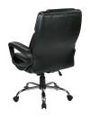 Office Star - Executive Black Eco-Leather Big Mans Chair with Padded Loop Arms and Chrome Base. - Image 3