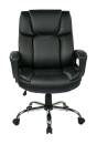 Office Star - Executive Black Eco-Leather Big Mans Chair with Padded Loop Arms and Chrome Base. - Image 4