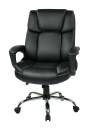 Office Star - Executive Black Eco-Leather Big Mans Chair with Padded Loop Arms and Chrome Base. - Image 5