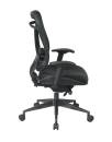 Office Star - Executive High Back Chair with Breathable Mesh Back and Leather Seat with Gunmetal Finish Angled Base - Image 2