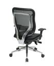Office Star - Executive High Back Chair with Breathable Mesh Back and Leather Seat with Polished Aluminum Finish Base - Image 2