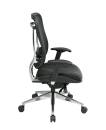 Office Star - Executive High Back Chair with Breathable Mesh Back and Leather Seat with Polished Aluminum Finish Base - Image 4
