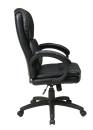 Office Star - High Back Black Eco Leather Executive Chair with Padded Arms - Image 3