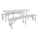 Office Star - 3 Piece Folding Table and Bench Set - Image 3