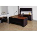 Lorell - Lorell Walnut Laminate Commercial Steel Desk Series Pedestal Desk - 2-Drawer - Image 6
