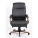 Lorell Wood Base Leather High-back Executive Chair - Image 2