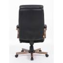 Lorell Wood Base Leather High-back Executive Chair - Image 3