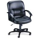 Seating - Managers - Lorell - Lorell Leather Tufted Mid-Back Chair