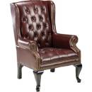 Seating - Big & Tall Chairs - Lorell - Lorell 777 QA Queen Anne Wing-Back Reception Chair