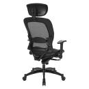 Office Star - EXCECUTIVE BLACK BREATHABLE MESH CHAIR WITH FLIP ARMS - Image 4