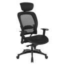 Office Star - EXCECUTIVE BLACK BREATHABLE MESH CHAIR WITH FLIP ARMS - Image 5