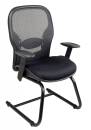 Office Star - Professional Black Breathable Mesh Back Visitors Chair with Mesh Fabric Seat