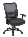 Seating - Big & Tall Chairs - Office Star - Big Man's Double AirGrid® Back and Layered Leather Seat Ergonomic Chair with Built-in Adjustable Lumbar Support
