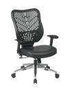 Office Star - Unique Self Adjusting Raven SpaceFlex®  Back and Black Vinyl  Seat Executive Chair. - Image 1