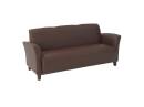 Office Star - Wine Eco Leather Sofa with Cherry Finish Legs - Image 1