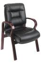 Seating - Guest - Office Star - Mid Back Guest Chair With Mahogany Finish
