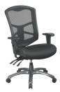 Seating - Mesh - Office Star - Leather Seat Mesh Back Multi Function Task Chair