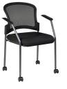 Seating - Guest - Office Star - Titanium Finish Visitors Chair with Wheels and ProGrid Mesh Back