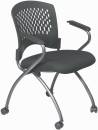 Seating - Training Room Seating - Office Star - Deluxe Folding Chair with ProGrid Back and Arms (2 Pack)