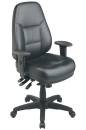 Office Star - Deluxe Multi Function High Back Black Eco Leather Chair with Ratchet Back and 2-Way Adjustable Arms. - Image 1