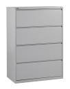 OSP 36" Wide 4 Drawer Lateral File With Lock & Adjustable Glides
