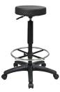 Office Star Backless Stool with Nylon Base and Adjustable Foot Ring