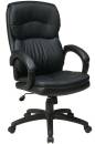 Office Star - High Back Black Eco Leather Executive Chair with Padded Arms