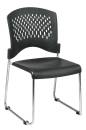 Office Star - Office Star - Sled Base Stacking Chairs with Chrome Finish - Image 1
