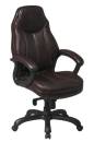 Office Star - High Back Leather Executive Chair with Knee Tilt