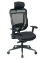 Office Star - Executive High Back Chair with Breathable Mesh Back and Mesh Seat with Gunmetal Finish Angled Base - Image 2